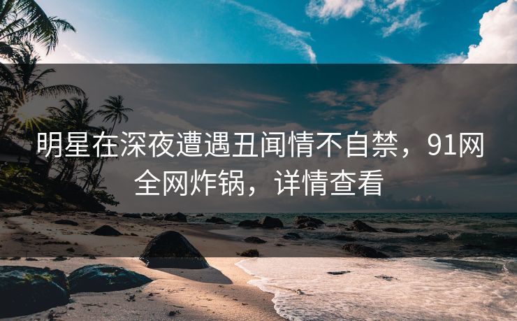 明星在深夜遭遇丑闻情不自禁,91网全网炸锅,详情查看
