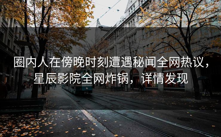 圈内人在傍晚时刻遭遇秘闻全网热议，星辰影院全网炸锅，详情发现
